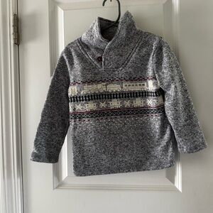 Gray Kids' Sweater with Train Design